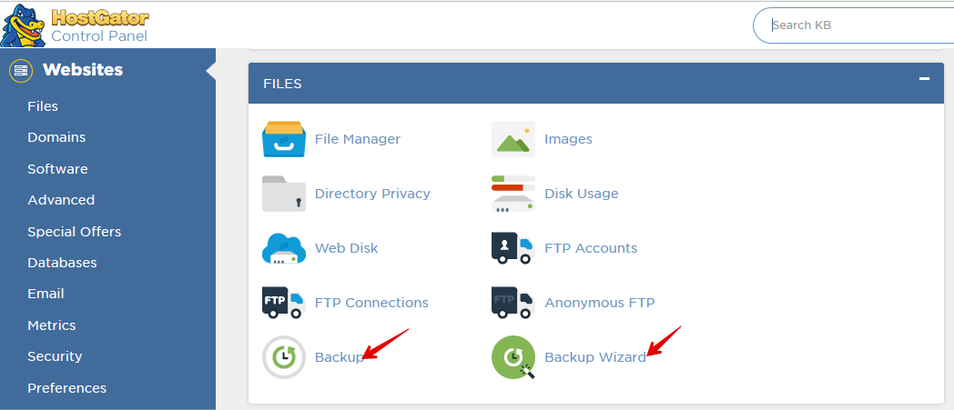 cPanel Backup Option_image